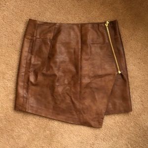 Asymmetrical Leather Skirt